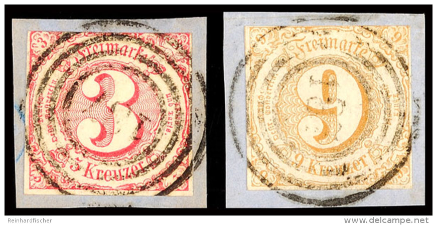 "187" - HÖHR, Je Zentrisch Auf Zwei Briefstücken 3 Kr. Rosa Und 9 Kr. Hellbraun, Katalog: 32,34 BS187... - Otros & Sin Clasificación