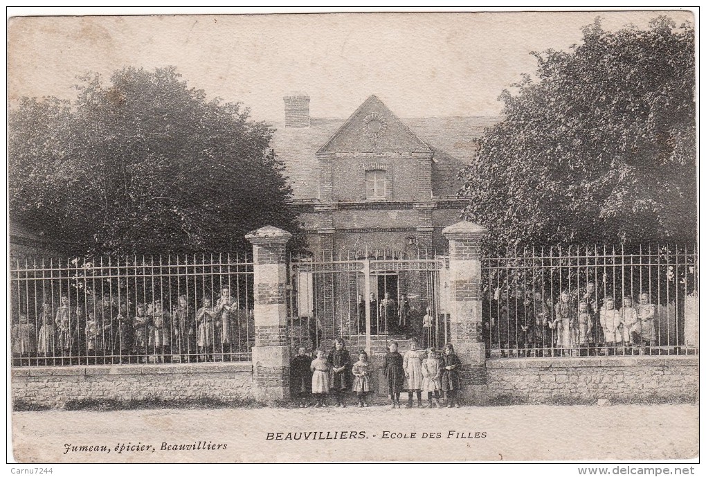 DP 28 ?-250805-BEAUVILLIERS-ECOLES DES FILLES-ANIMER-ECRITE-DANS L'ETAT- - Autres & Non Classés