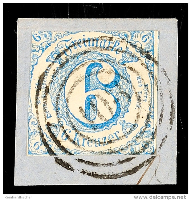 "103" - CASTEL, Vollständiger Abschlag Auf Briefstück 6 Kr. Blau Im Taxisschnitt, Katalog: 33IA BS103... - Autres & Non Classés