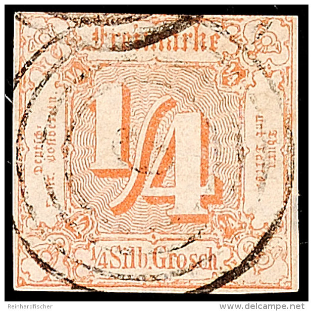 "9" - BOCKENHEIM, Zentrisch Klar Auf 1/4 Sgr. Orange, Kleine Helle Stelle, Signiert Richter, Katalog: 13 O9 -... - Autres & Non Classés