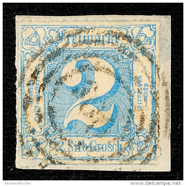 2 Sgr. Blau, Allseits Vollständiger Durchstich, Mit Vierringstempel "300" Von Hamburg Auf... - Autres & Non Classés