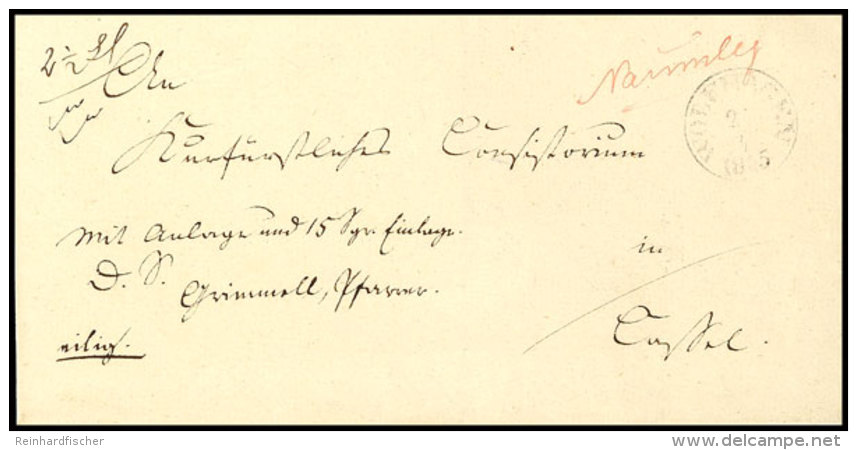 "WOLFHAGEN 24 3 1845" - K1, Feuser 3976-3, Nebst Handschriftlichem Leitvermerk "Naumburg" In Roter Tinte Auf 2 1/2... - Otros & Sin Clasificación
