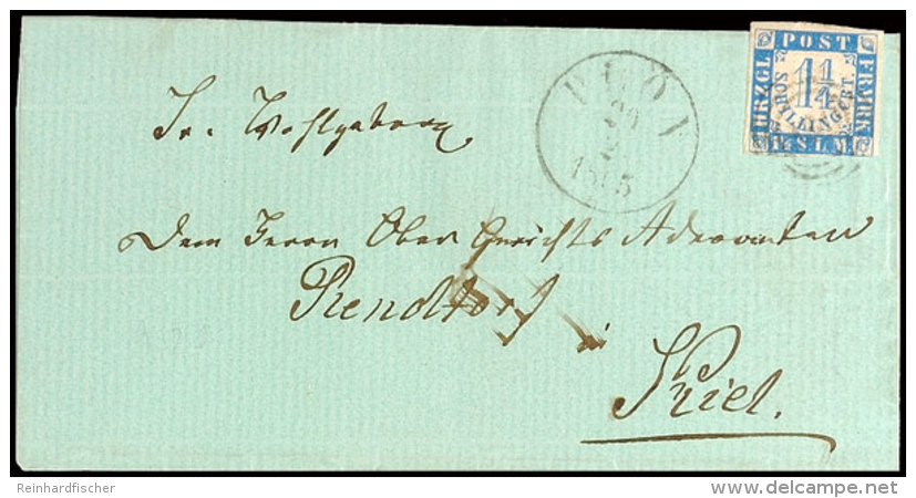 "130" Nebst K1 "PLÖN 29.2.1865" Auf Faltbrief 1 1/4 S. Nach Kiel (Ankstpl), Marke Meist Scherentrennung,... - Schleswig-Holstein