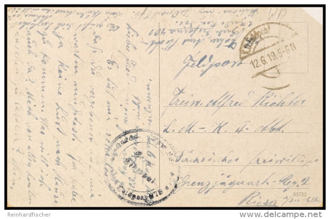 1919, Feldpost-AK Aus Graudenz Mit Stempel "K.D.Feldpost 12.6.19" Sowie Komplettem Absendervermerk Und Briefstempel... - Autres & Non Classés