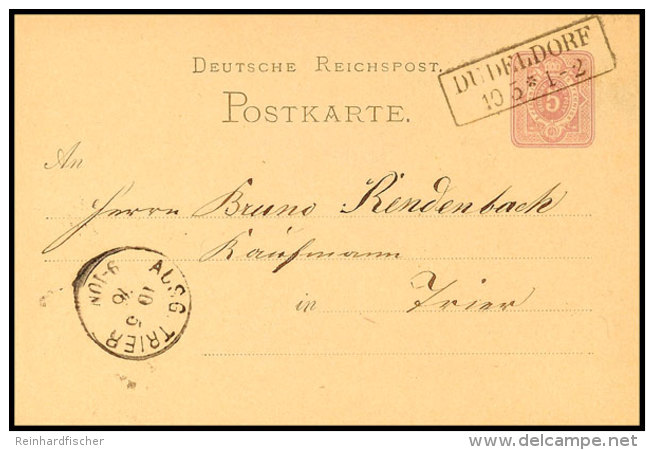 "DUDELDORF 10 5 (1876)" - Ra2, OPD Trier, Klar Auf GS-Postkarte DR 5 Pfg Nach Trier, Katalog: DR P5 BFDUDELDORF... - Otros & Sin Clasificación