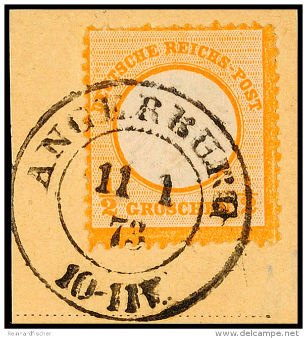 "ANGERBURG 11 1 73" - K2, OPD Gumbinnen, Klar Auf Pracht-Briefstück 1/2 Gr. Orange Kleiner Schild,... - Autres & Non Classés