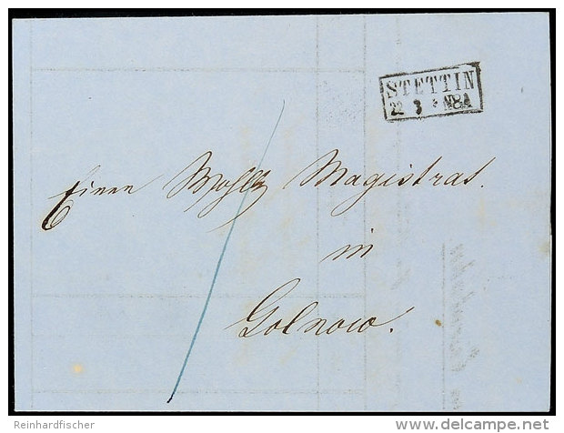 "STETTIN 22 3 (1859)" - Kleiner Ra2, Auf Lithographischem Frachtbrief Nach Golnow, Vorders. "I" Sgr. In Blau... - Otros & Sin Clasificación