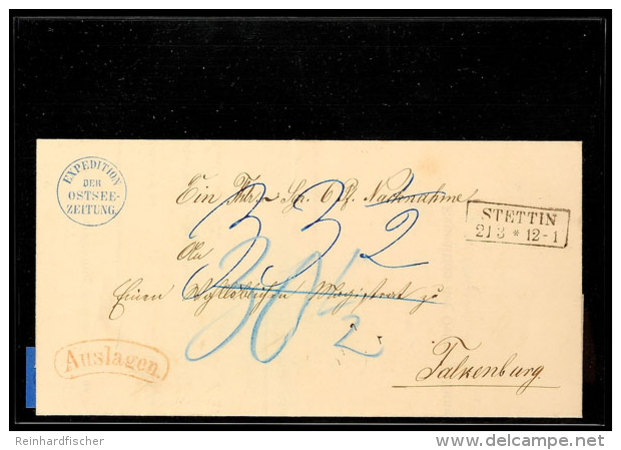 "STETTIN 21 3 (1865)" - Ra2, Klar Auf Postvorschuss-Brief über Gesamtbetrag 33 1/2 Sgr., Nebst Rotem... - Otros & Sin Clasificación