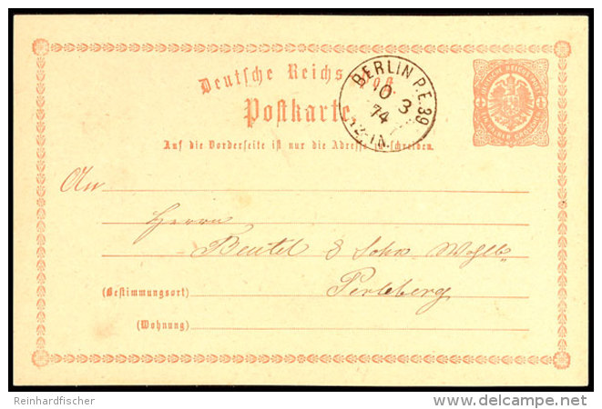 "BERLIN P.E.39. 10 3 74" (Wedding) - K1, KBHW 597, Klar Auf Tadelloser GS-Postkarte 1/2 Gr. Nach Perleberg,... - Otros & Sin Clasificación