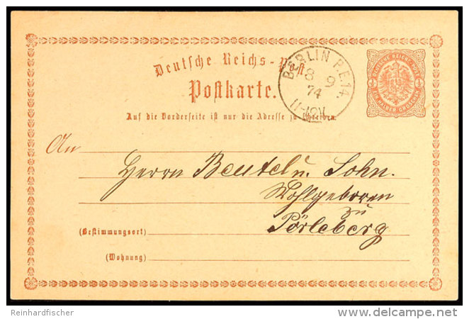 "BERLIN P.E.14. 8 9 74" - K1, KBHW 400 (60 Punkte), Klar Auf GS-Postkarte 1/2 Gr. Nach Perleberg, Katalog: P1... - Autres & Non Classés