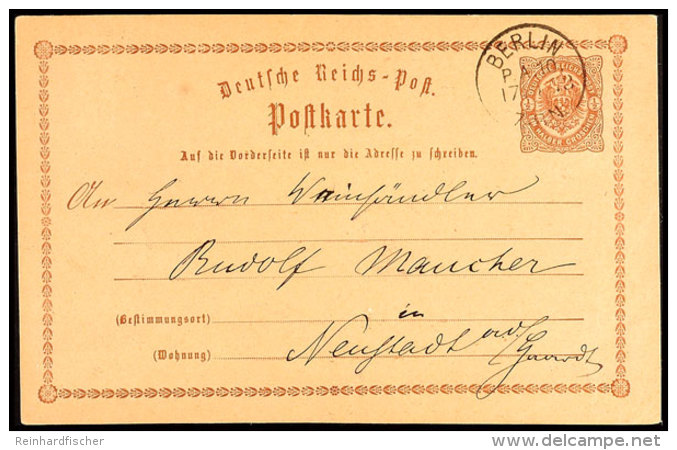 "BERLIN P.A.10. 17 10 73" - K1, KBHW 350 (50 Punkte), Auf GS-Postkarte 1/2 Gr. Nach Neustadt A.d.H., Katalog: P1... - Autres & Non Classés