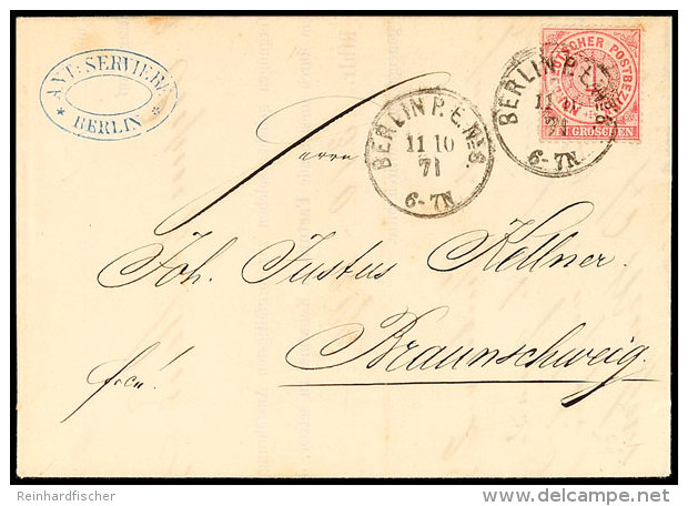 "BERLIN P.E. No8 11 10 71" - K1, KBHW 316, Auf Hübschem Rechnungsbrief NDP 1 Gr. Nach Braunschweig, Katalog:... - Autres & Non Classés