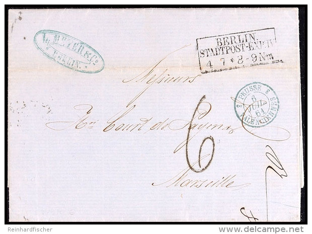 "BERLIN STADTPOST-EXP.IV 4 7 (1861)" - Ra3, KBHW 132 (80 Punkte), Nebst Taxstempel "6" Und Blauem... - Autres & Non Classés