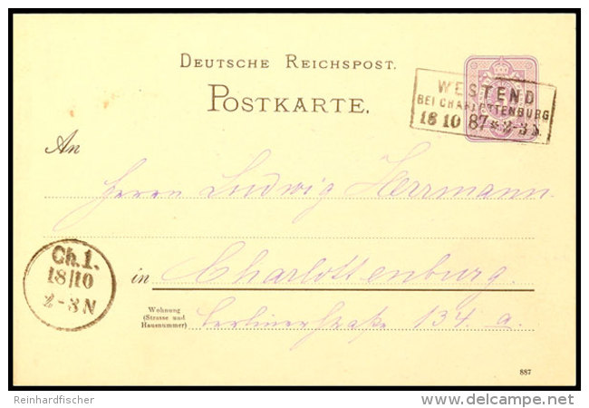 "WESTEND BEI CHARLOTTENBURG 18 10 87" - Ra3, KBHW V222, Klar Auf GS-Postkarte 5 Pfg Nach Charlottenburg ... - Autres & Non Classés