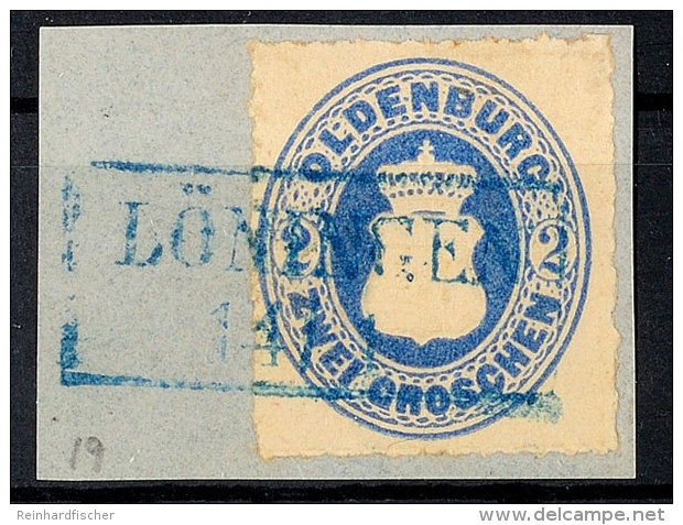 "LÖNINGEN" - Blauer Ra2, Vollständig Auf Schönem Briefstück 2 Gr., Kleines Nadelloch, Katalog:... - Oldenbourg
