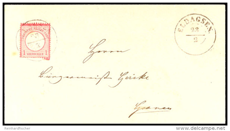 "ELDAGSEN 23/2 (1873)" - K2, Auf Briefkuvert DR 1 Gr. Nach Gronau A.d. Leine (Ankstpl), Katalog: DR 4... - Hanovre