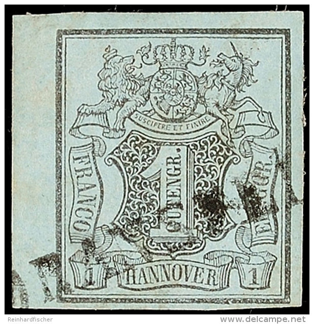 "DRANSFELD" - Schwarzer L1, Klar Auf Voll- Bis Breitrandiger 1 Ggr. A. Hellgraublau Mit Teil Des Linkem Bogenrand,... - Hanovre