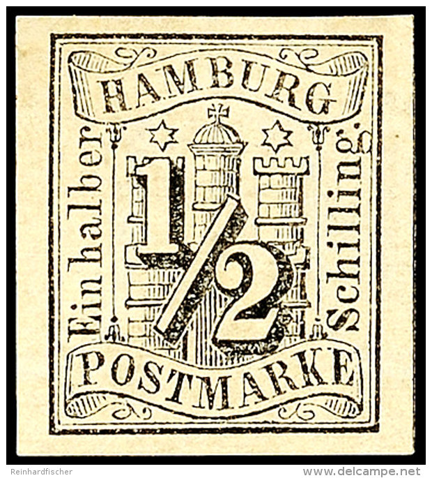 1/2 Schilling Schwarz, Vollrandig, Ungebraucht Mit Originalgummierung, Gepr. Pfenninger, Mi. 130.-, Katalog: 1... - Hambourg
