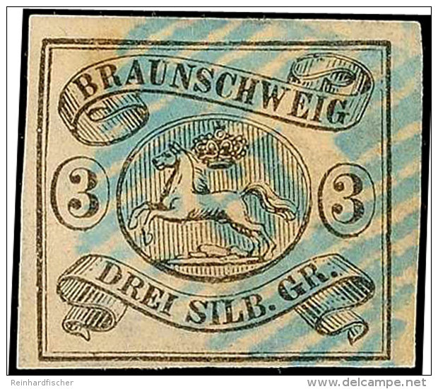 "19" (blau) - HARZBURG, Zentrisch Klar Auf Allseits Voll- Bis Breitrandiger 3 Sgr., Kabinett, Sign. Berger U.... - Brunswick