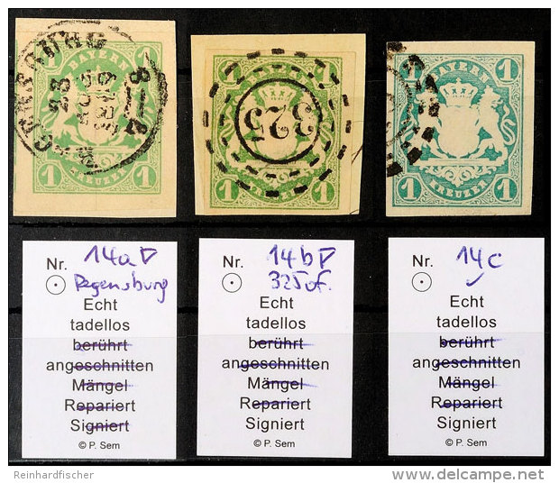 1 Kreuzer Wappenausgabe, Alle Drei Katalogisierten Farben A, B Und C, Je Tadellos Gestempeltes Kabinettstück,... - Autres & Non Classés