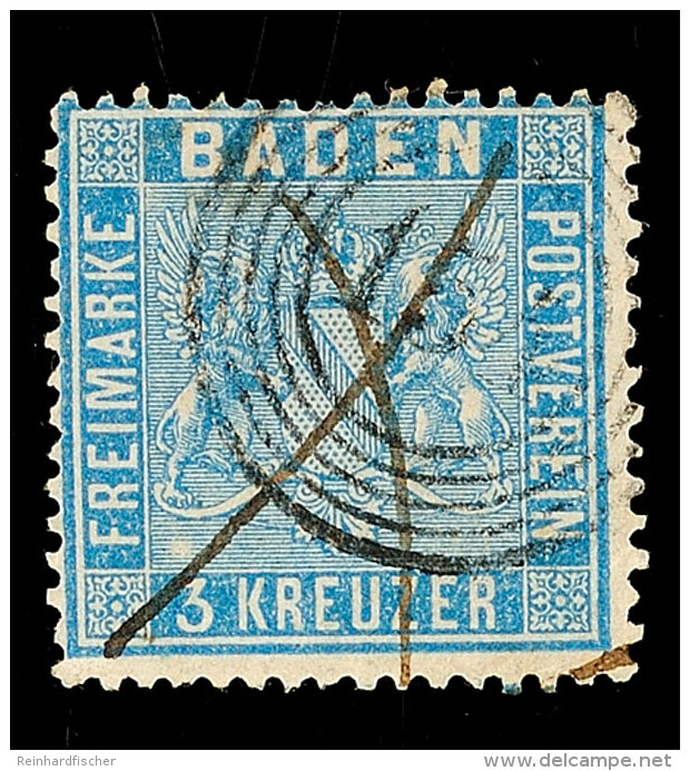"154" - WALLDÜRN, Zusammen Mit Tintenkreuz Auf 3 Kr. Preußischblau, Mi. 120.- +, Katalog: 10a O154 -... - Autres & Non Classés