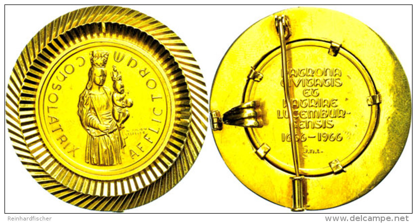 Luxemburg, Goldmedaille (40 Francs), 1966, Gefasst, Außenring Aus 750er Gold, Insgesamt Ca. 20,87g Fein,... - Otros & Sin Clasificación