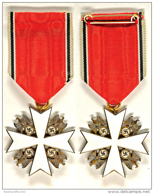 Deutscher Adlerorden 5. Klasse Ohne Schwerter (= 3. Stufe), Silber Vergoldet, Kreuzarme Golden Bordiert Und... - Allemagne