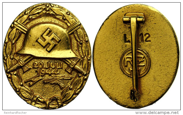 Sammleranfertigung Deutsches Reich Drittes Reich 1933-1945, Verwundetenabzeichen "20. Juli 1944" In Gold (nach OEK... - Non Classés