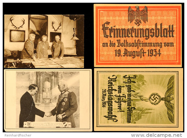 2x Postkarte  Mit "Im Großen Hauptquartier 1917" Und "Potsdam 21. März 1933" Und 2x... - Non Classés