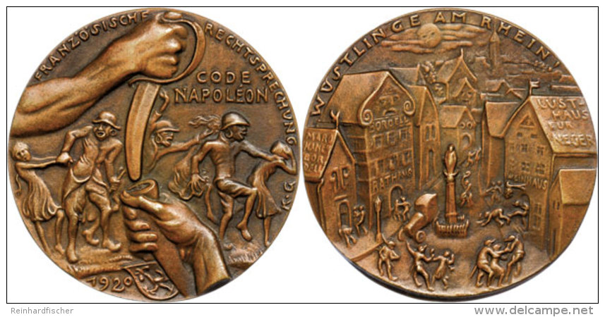 Bronzegussmedaille (Dm. Ca. 59mm, Ca. 78,94g), 1920, Von. K. Goetz. Av: Bordelle Für Französische... - Autres & Non Classés