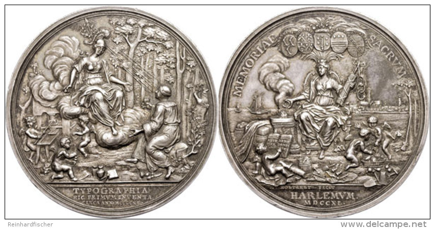 Niederlande, Harlem, Silbermedaille (Dm. Ca. 63,10mm, Ca. 76,78g), 1740, Von Holtzhey, 300Jahrfeier Der... - Autres & Non Classés