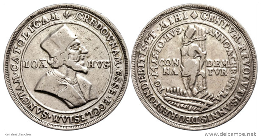 Böhmen, Silbermedaille/Schautaler (Dm. Ca. 42,90mm, Ca., 23,66g), O.J. (um 1717), Auf Die Verbrennung Des Jan... - Otros & Sin Clasificación