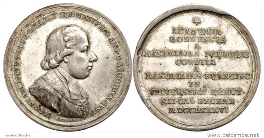 Bonn, Silbermedaille (Dm. Ca. 45mm, Ca. 32,90g), 1786, Von J. H. Boltschauser, Auf Die Erhebung Der Bonner Akademie... - Otros & Sin Clasificación