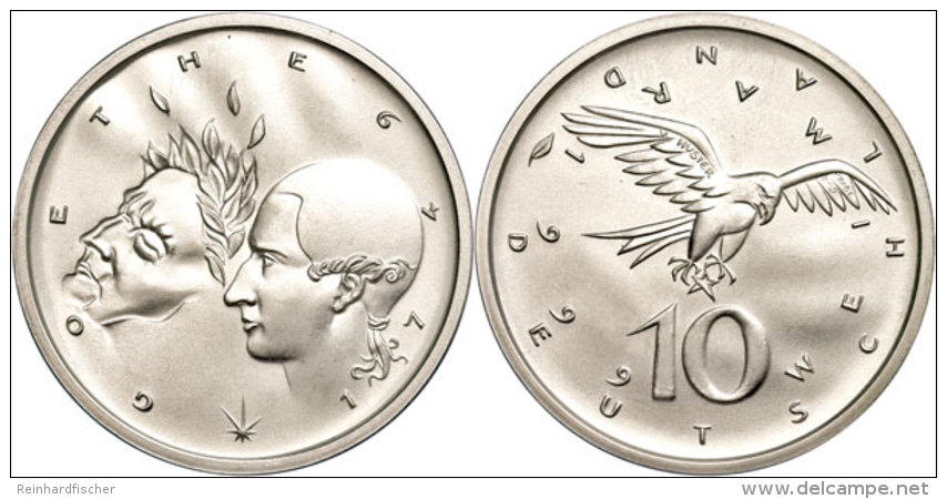 Bundesrepublik Deutschland, Probe Von Victor Huster Zu 10 DM 1999 In 925er Silber "250. Geburtstag Goethes",... - Autres & Non Classés