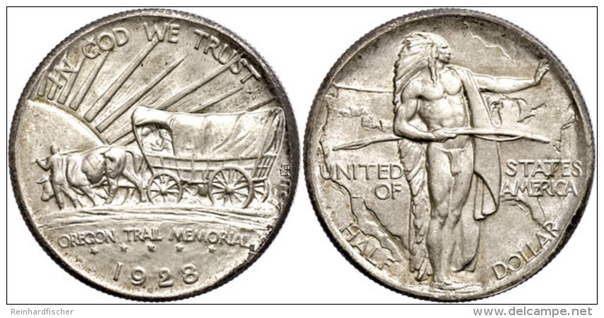 1/2 Dollar, 1928, Oregon Trail, KM 159, St.  St1 / 2 Dollar, 1928, Oregon Trail, KM 159, St.  St - Autres & Non Classés