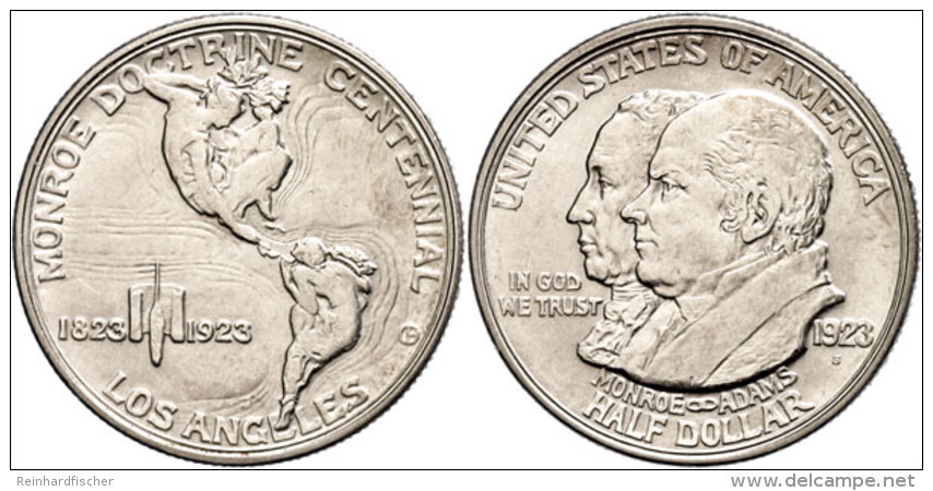 1/2 Dollar, 1923, Monroe Doctrine, KM 153, Vz.  Vz1 / 2 Dollar, 1923, Monroe Doctrine, KM 153, Extremley Fine ... - Otros & Sin Clasificación