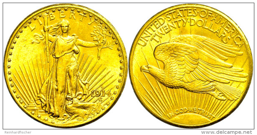 20 Dollars Gold, 1914, Double Eagle, Liberty Standing, Mzz S San Francisco, Fb. 186, Ss-vz.  Ss-vz20 Dollars... - Autres & Non Classés