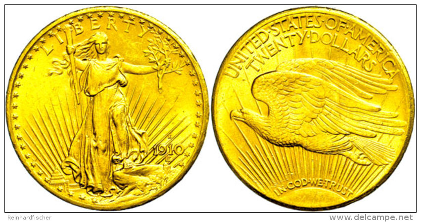 20 Dollars Gold, 1910, Double Eagle, Liberty Standing, Mzz S San Francisco, Fb. 186, Kleine Randfehler, Ss-vz. ... - Otros & Sin Clasificación