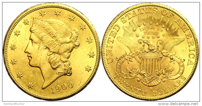 20 Dollars Gold, 1900, Double Eagle, Liberty Head, Mzz S San Francisco, Fb. 178, Randfehler, Ss.  Ss20 Dollars... - Autres & Non Classés