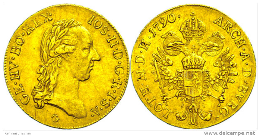 Dukat, 1790, Joseph II., G, Fb. 204, Ss  SsDucat, 1790, Joseph II., G, Fb. 204, Very Fine  Ss - Hongrie