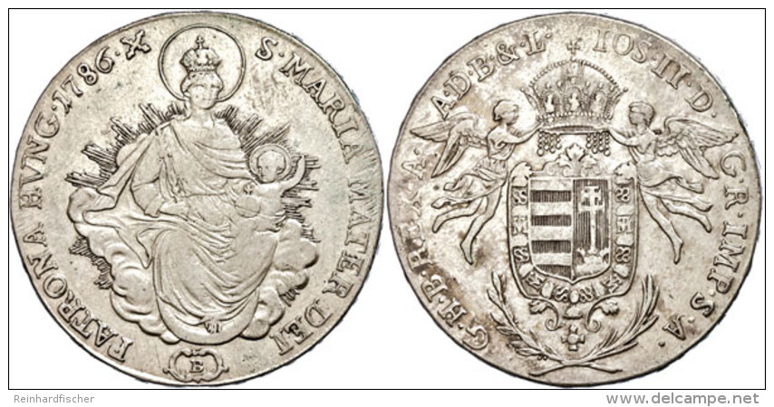 Taler, 1786, Josef II., Kremnitz, Dav. 1169, Ss.  SsThaler, 1786, Joseph II., Kremnitz, Dav. 1169, Very Fine. ... - Hongrie