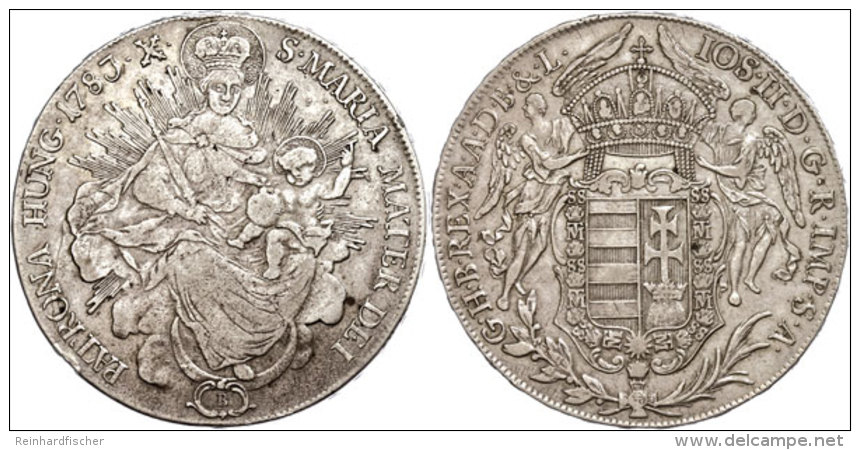 Taler, 1783, Josef II., Kremnitz, Dav. 1168, Ss.  SsThaler, 1783, Joseph II., Kremnitz, Dav. 1168, Very Fine. ... - Hungría