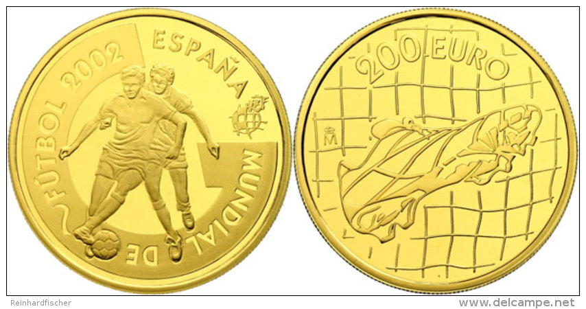 200 Euro, Gold, 2002, XVII. Fußball-Weltmeisterschaft In Korea Und Japan, 999er Gold, 13,5 G, Fb. 399, KM... - Otros & Sin Clasificación