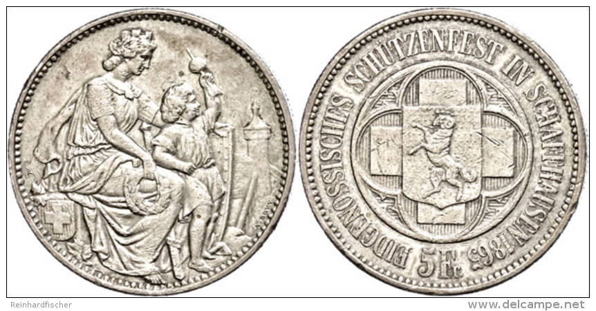 5 Franken, 1865, Schaffhausen, HMZ 2-1343f, Rf., Ss.  Ss5 Franc, 1865, Schaffhausen, HMZ 2-1343f, Edge Nick,... - Autres & Non Classés