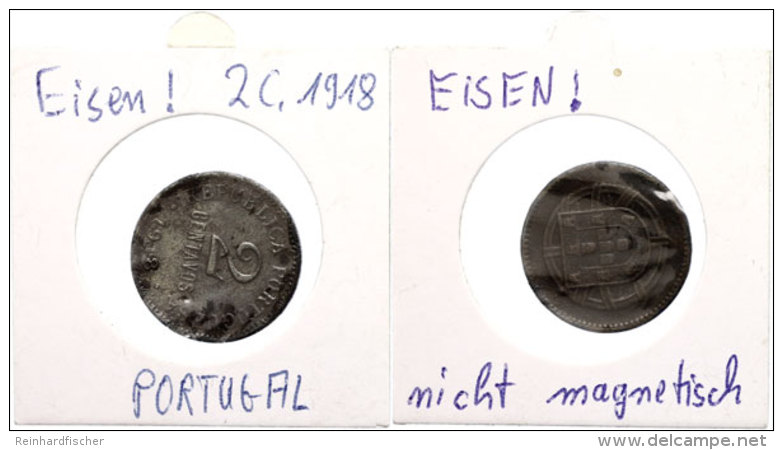 2 Centavos 1918 EISEN, Auflage Nur 170.000 Stück, S, KM 567  2 Centavos 1918 Iron, Only Issued 170. 000... - Portugal