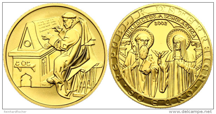 50 Euro, Gold, 2002, 2000 Jahre Christentum-3. Ausgabe, 986er Gold, 10,14 G, Fb. 936, KM 3090, In Kapsel, St. ... - Autriche