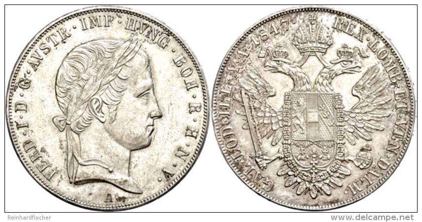 Taler, 1847, Ferdinand I., A, Vz.  VzThaler, 1847, Ferdinand I., A, Extremley Fine  Vz - Autriche