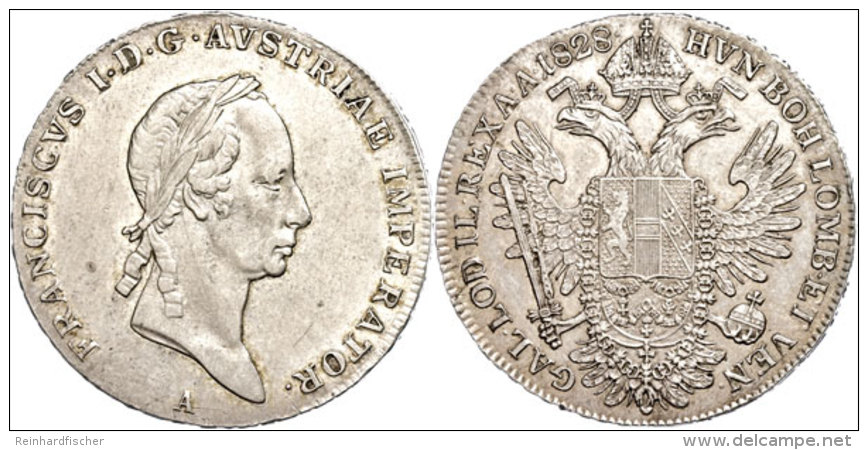 Gulden, 1828, Franz II., A, Vz.  VzGuilder, 1828, Francis II., A, Extremley Fine  Vz - Austria