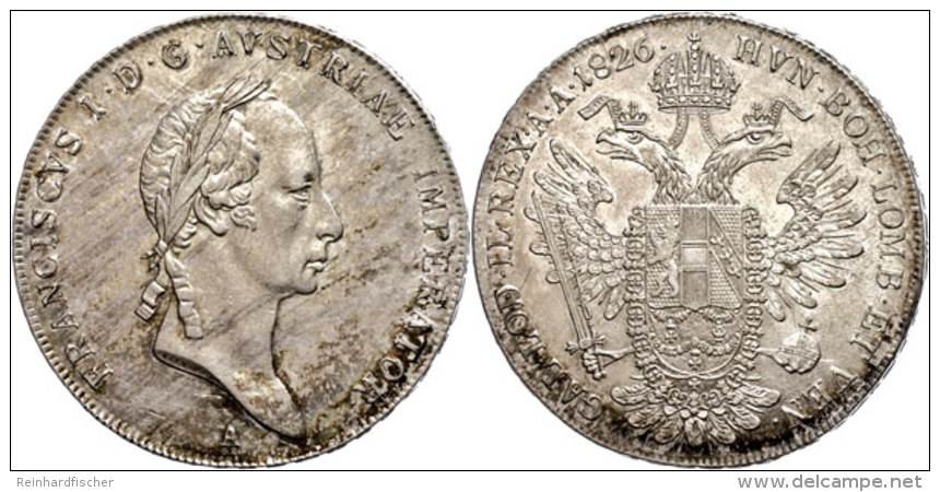 Taler, 1826, Franz I., Wien, Vz.  VzThaler, 1826, Francis I., Vienna, Extremley Fine  Vz - Autriche