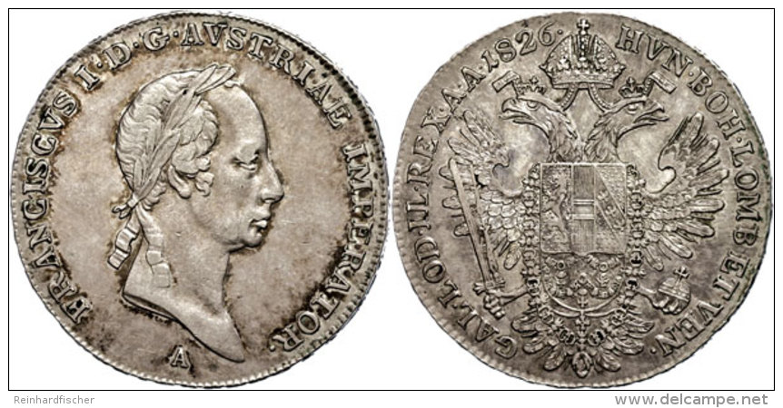 1/2 Taler, 1826, Franz I., Wien, Ss-vz.  Ss-vz1 / 2 Thaler, 1826, Francis I., Vienna, Very Fine To Extremly... - Austria